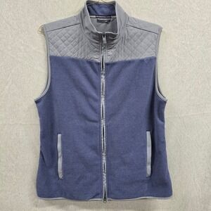 Southern Tide Tide to Trail Mens Full Zip Vest Blue Grey Quilted Style M